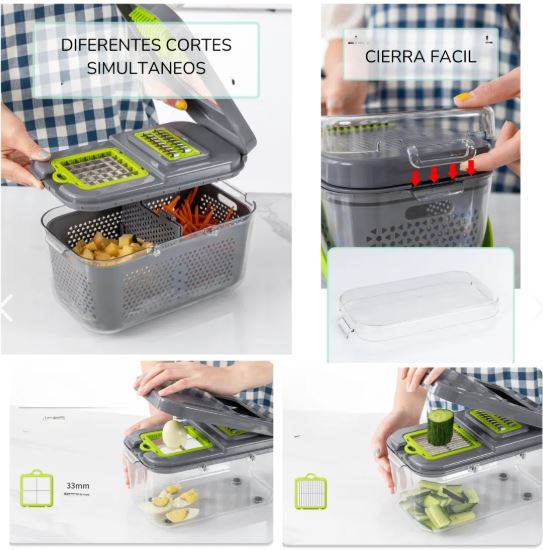 PICADORA 12 EN 1 - CORTA, REBANA Y PICA EN SEGUNDOS