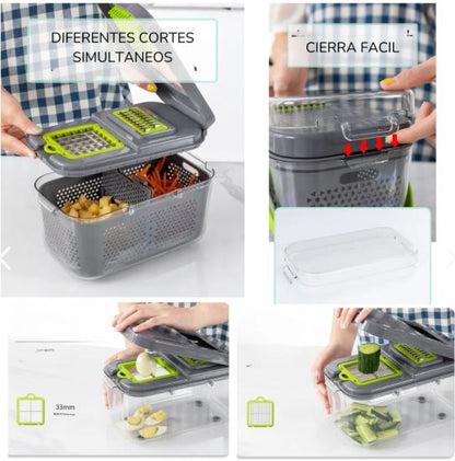 PICADORA 12 EN 1 - CORTA, REBANA Y PICA EN SEGUNDOS